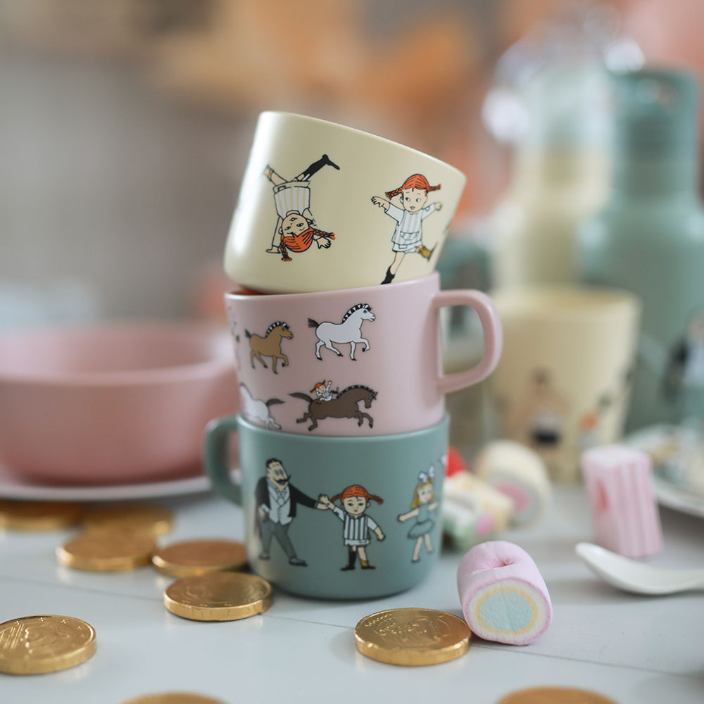 Rätt Start Pippi Cirkus Mugg med handtag rosa