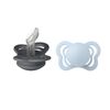 BIBS napp Couture 2-pack silikon 0-6m Iron/Baby Blue