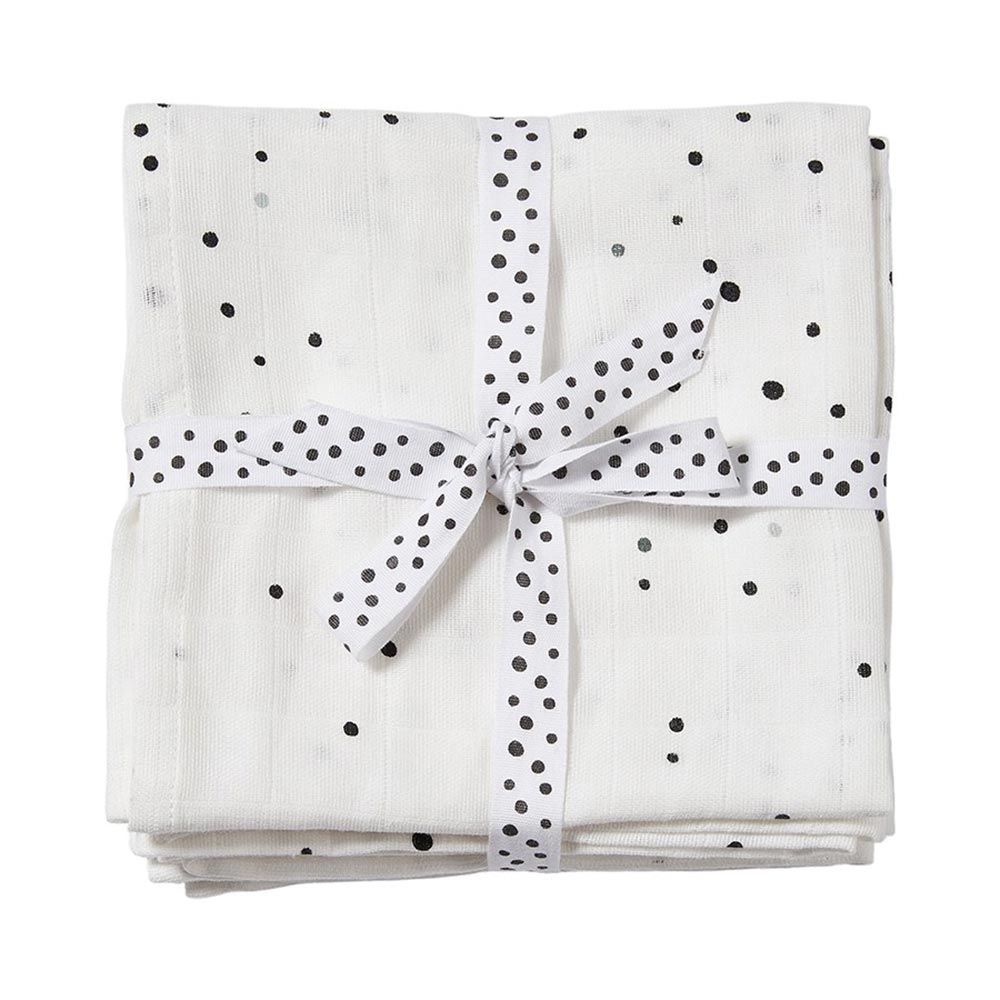 Done by Deer swaddle 2-pack filtar Dreamy dots white