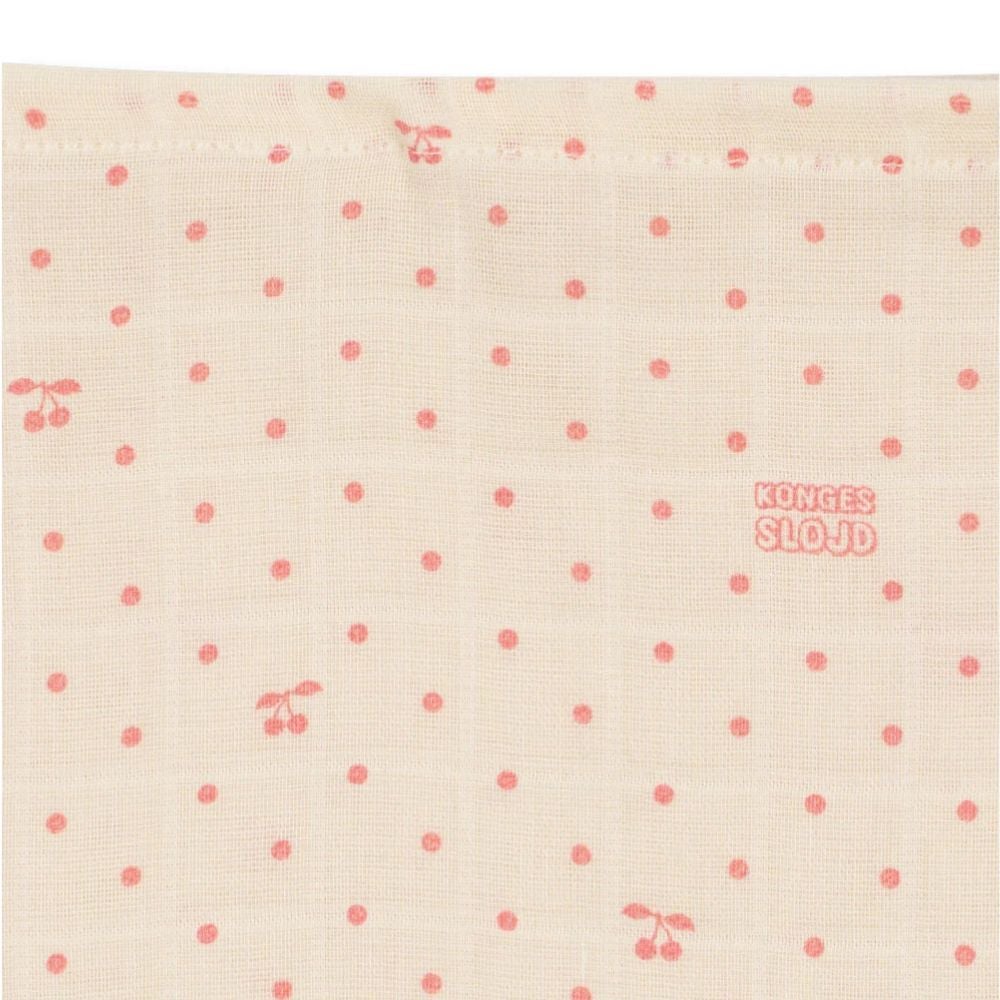 Konges slöjd 3 pack muslin cloth gots cherry dot