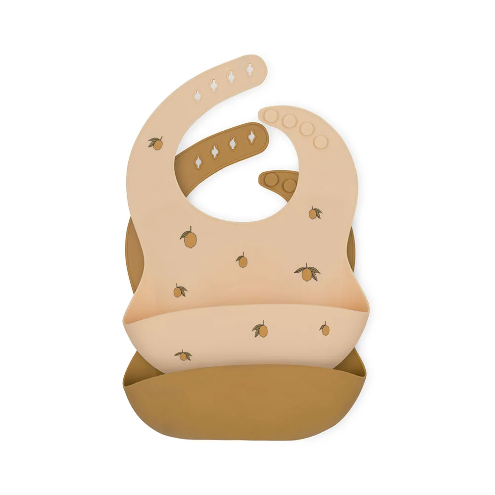 Konges Slöjd Silikonhaklappar 2-pack Lemon/Almond