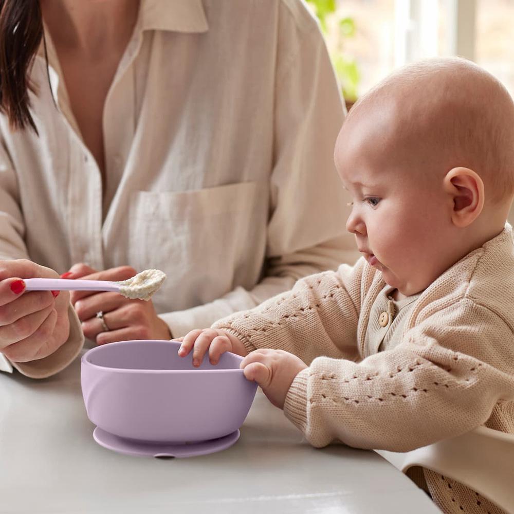 Everyday Baby silikonskål med sugkopp Light Lavender