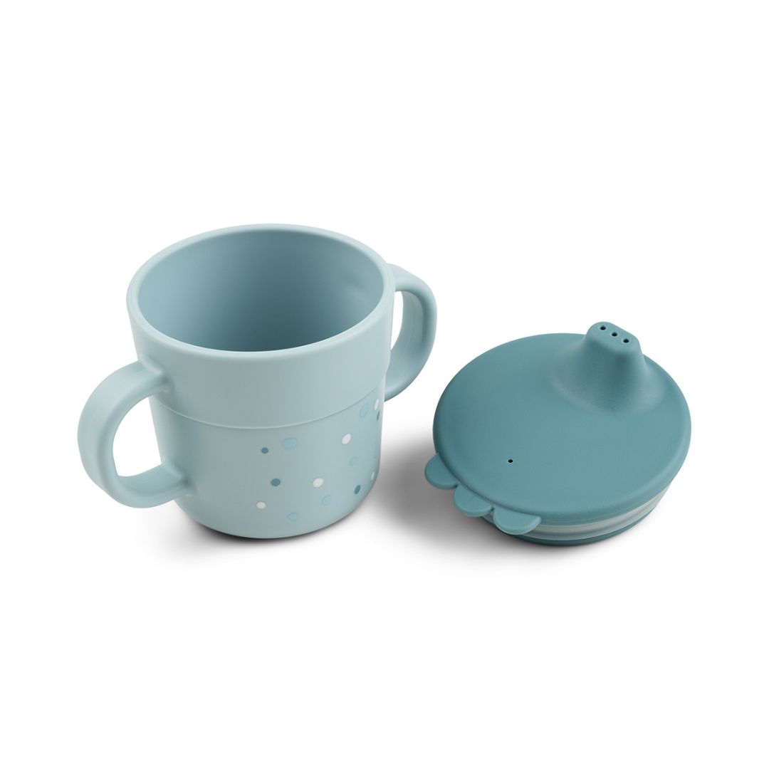 Done by Deer Foodie spout cup Happy dots Blue