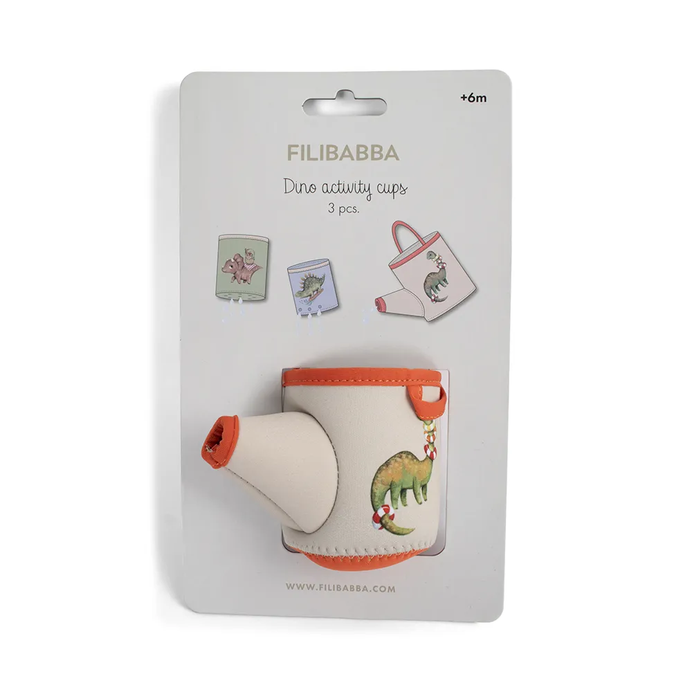 Filibabba Neoprene Badleksaker - Dino activity cups