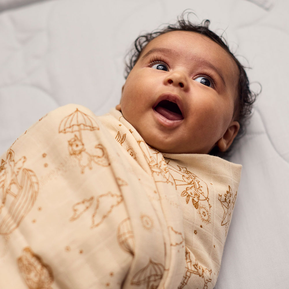 Filibabba GOTS muslinfilt 120x120 cm Dreamy Adventurers