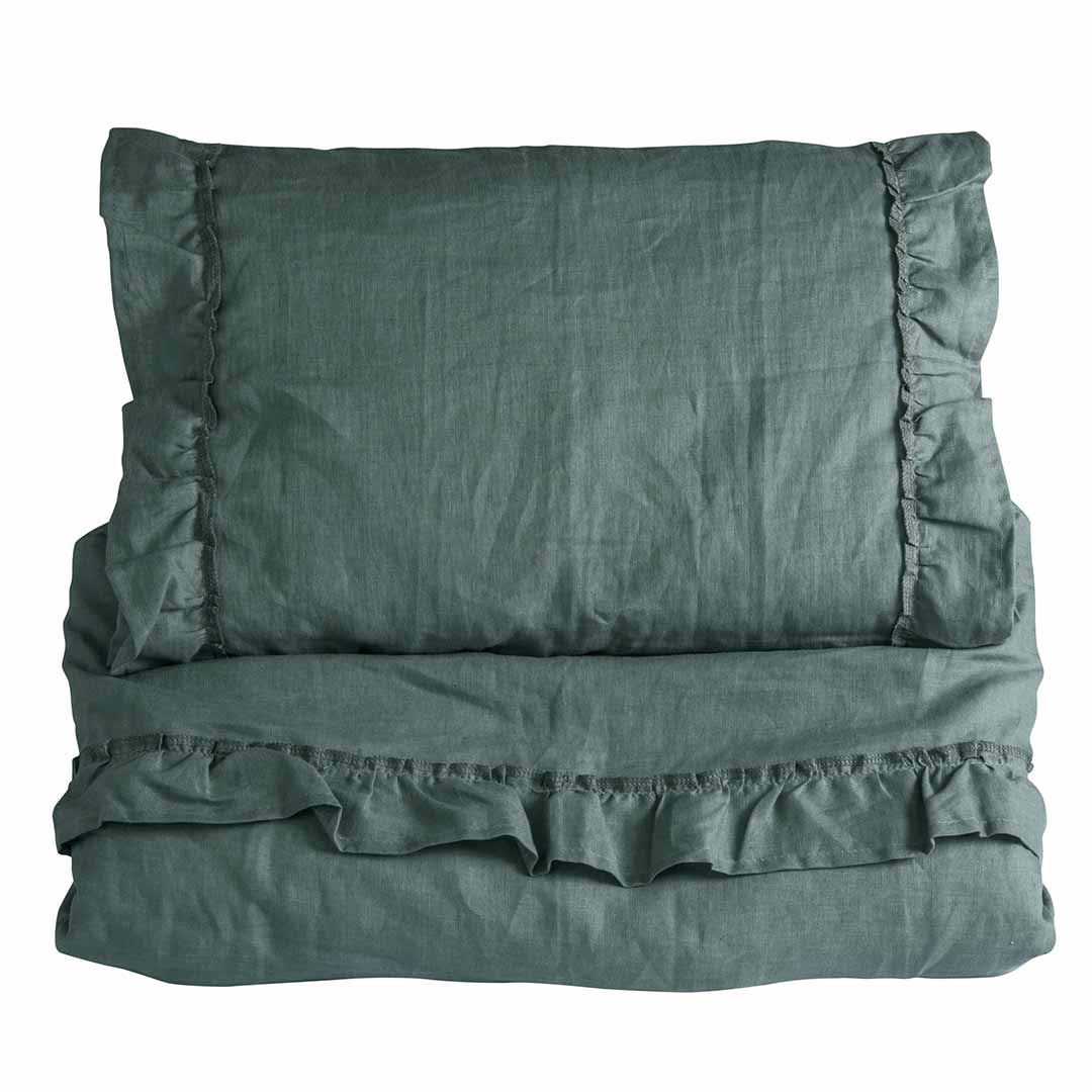 NG Baby Påslakan Spjälsäng Volang Petrol Green
