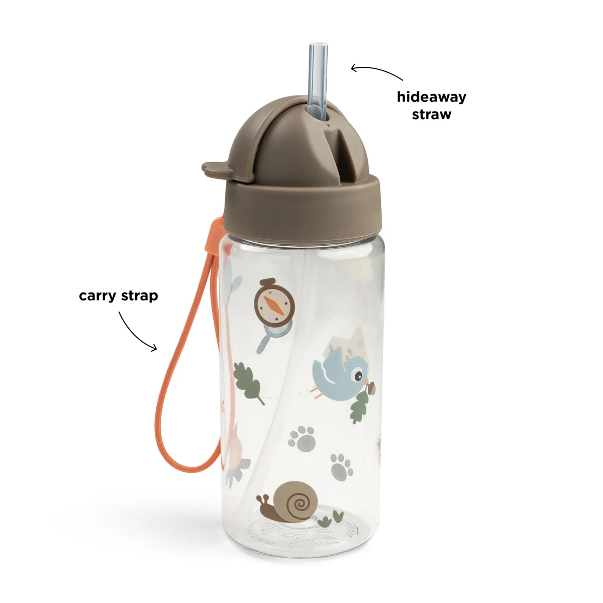Done by Deer Vattenflaska med sugrör tiny trails sand 350 ml