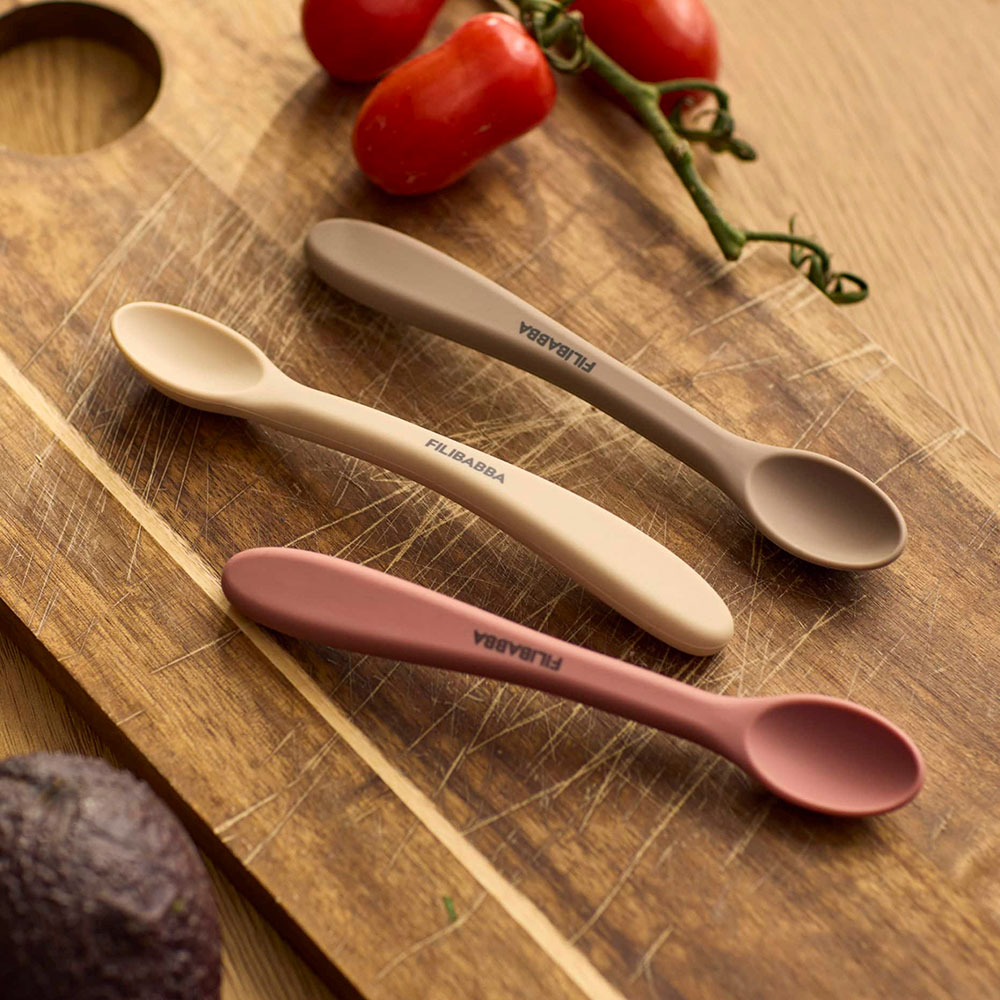 Filibabba skedar silikon 3-pack Rose Mix