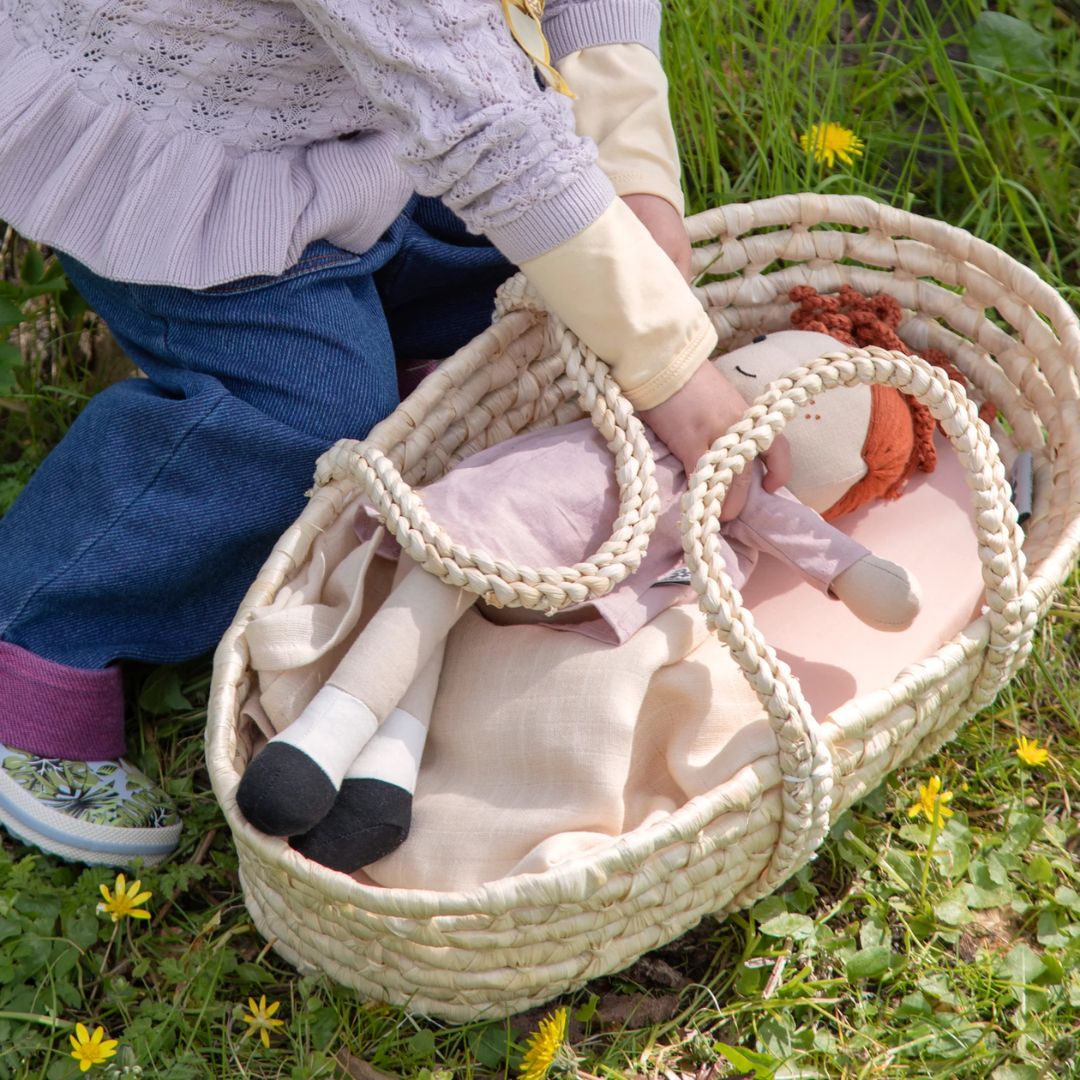 Sebra Dockans bäddvagn solnedgång rosa