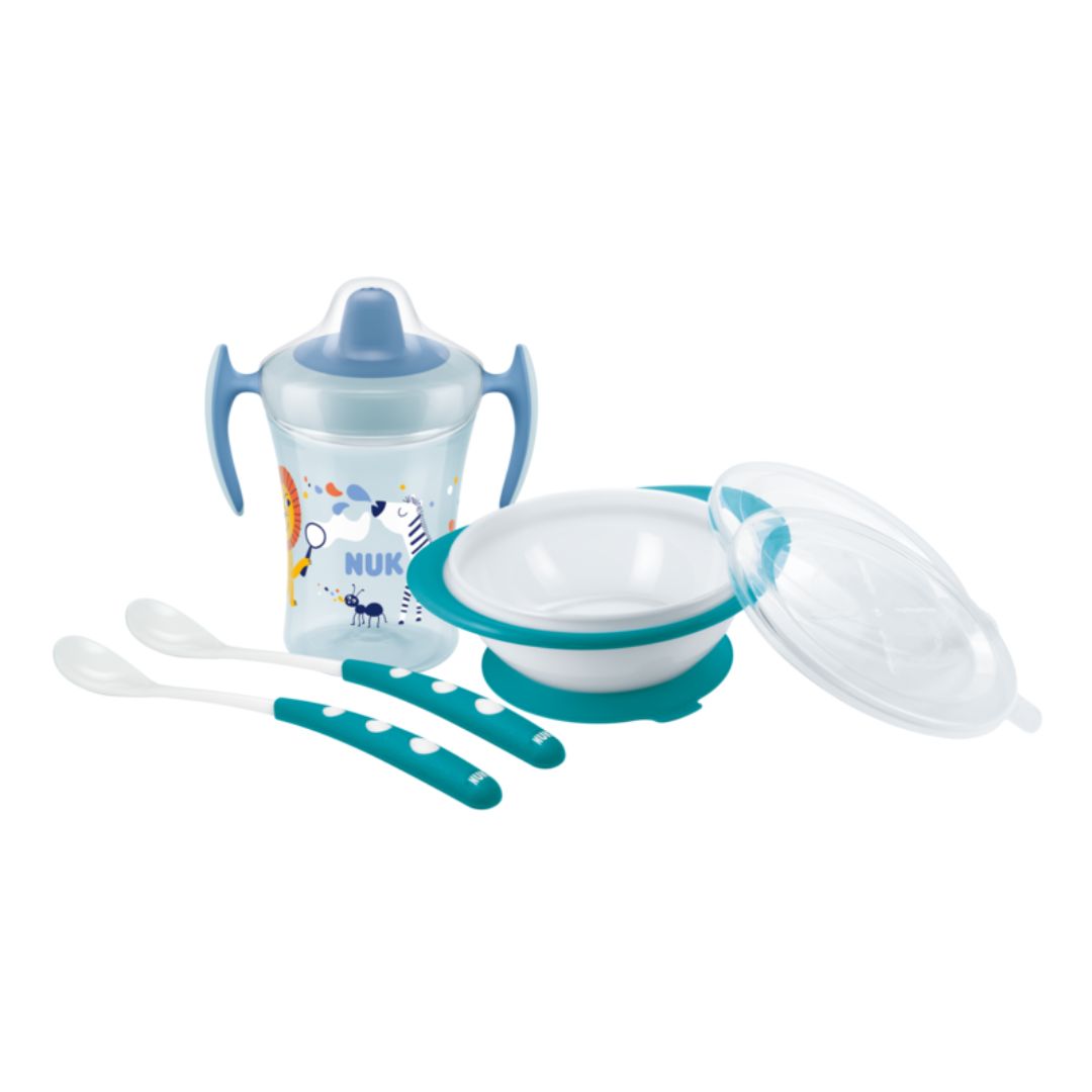 NUK Lära äta set Turquoise 6m