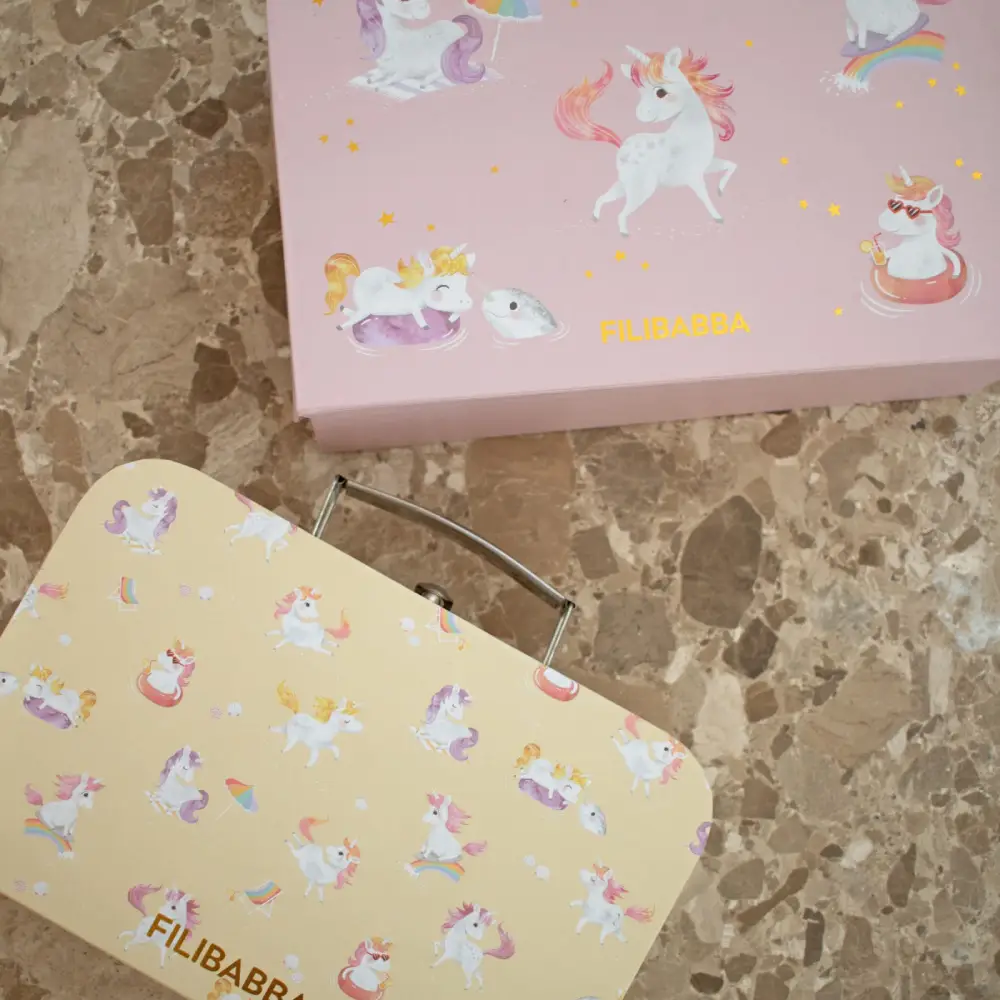 Filibabba resväska för lek – 2-pack – unicorn shores