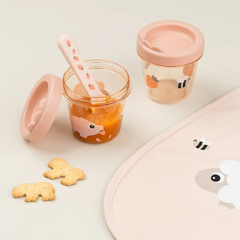 Done by Deer Baby matförvaring 2-pack Tiny farm Powder