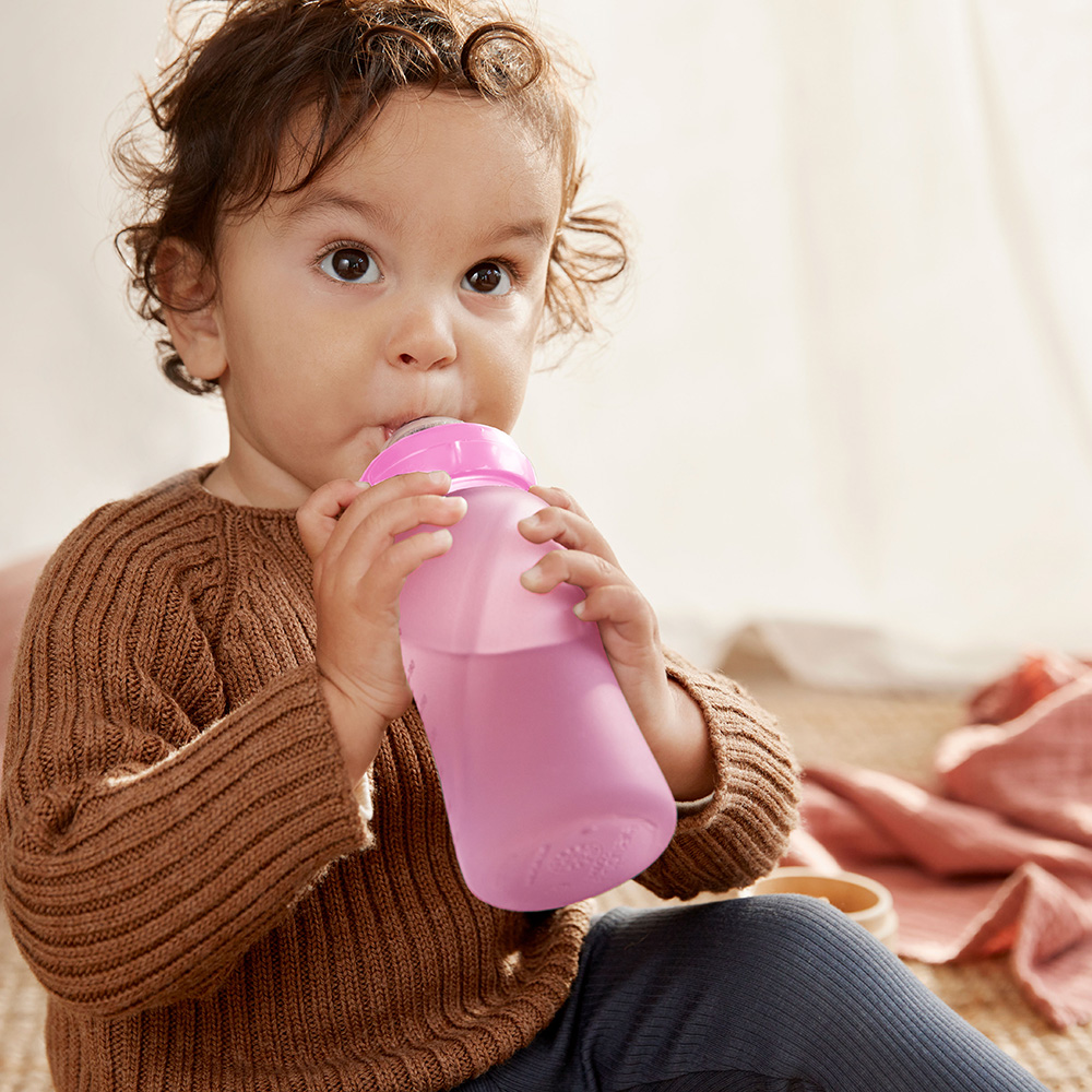 Everyday Baby nappflaska värmeavkännande Healthy + 240 ml - Cerise rosa