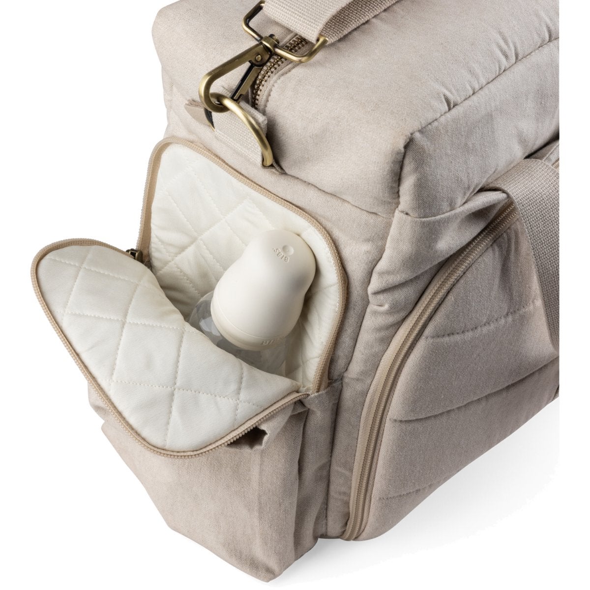 Sebra On-the-go skötväska morning beige melange