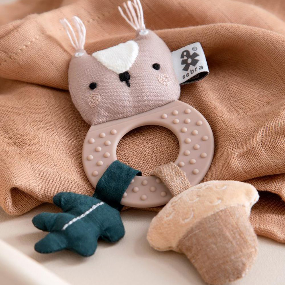 Sebra Aktivitets mini skallra Zappy ekorren