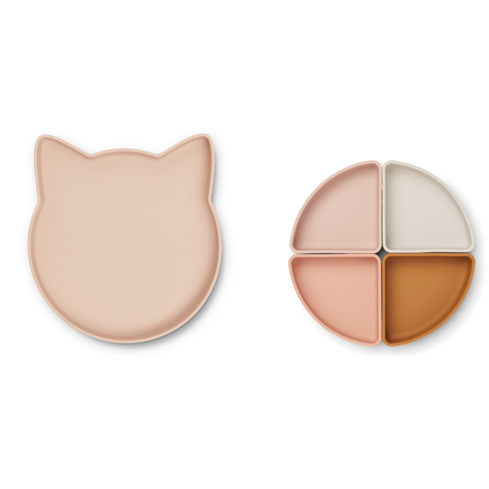 Liewood Arne tallrik med fack Cat rose multi mix 0281