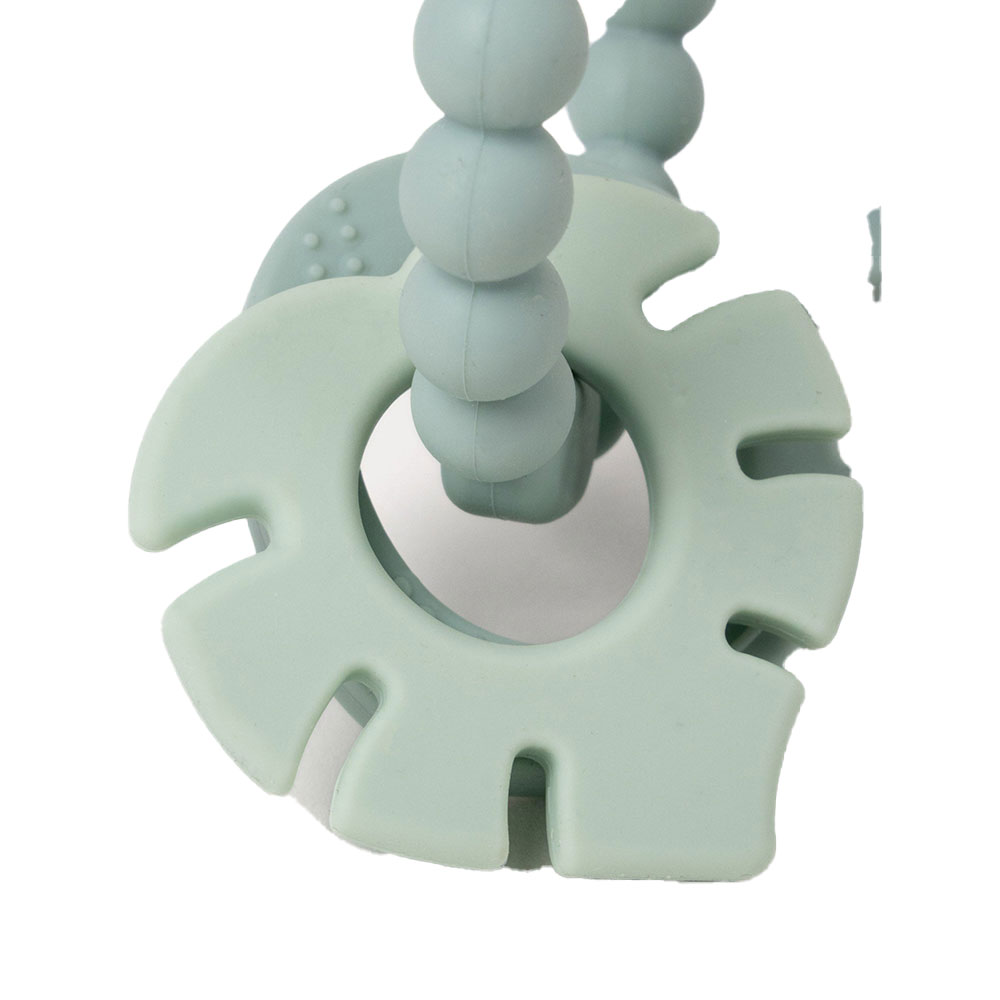 Teddykompaniet Bitring i silikon&trä lindblomsgrön