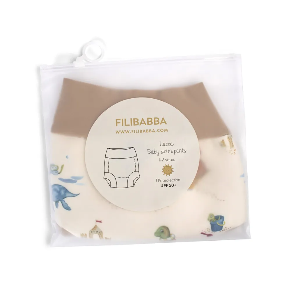 Filibabba Lucca Badbyxor för baby 1-2 år Dino Beach