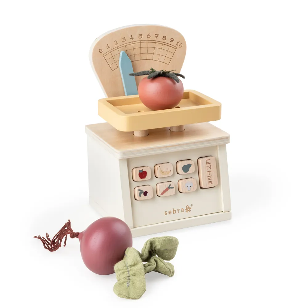 Sebra butiksvåg i trä