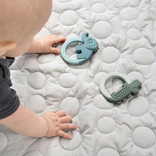 Done by Deer bitring silikon 2-pack Green/Blue 