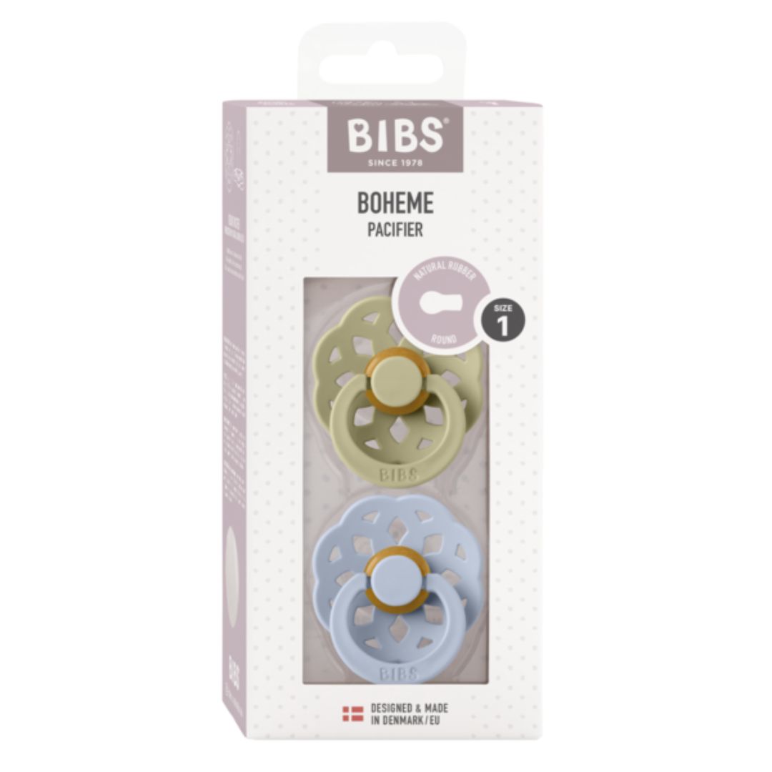 BIBS napp Boheme 2-pack 0-6m Khaki/Dusty Blue