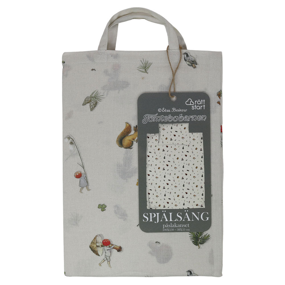 Rätt Start Beskow Tomtebobarnen Påslakanset spjälsäng beige
