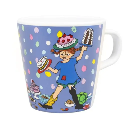 Rätt Start Pippi födelsedag, mugg med handtag, blå