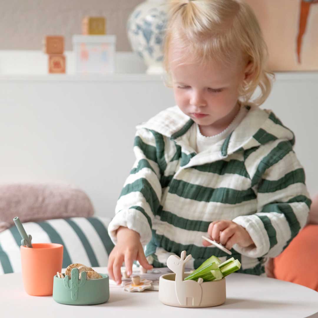 Done by Deer Silikon skålar set 2-pack Lalee Sand/Green