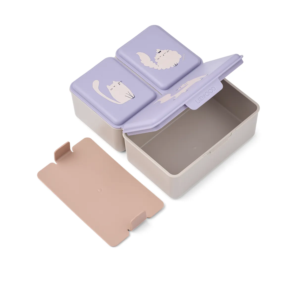 Liewood Driss lunchlåda Cat / Warm lilac