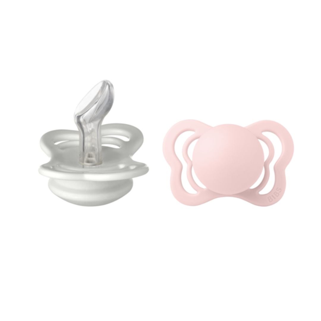 BIBS napp Couture 2-pack silikon 0-6m Haze/Blossom