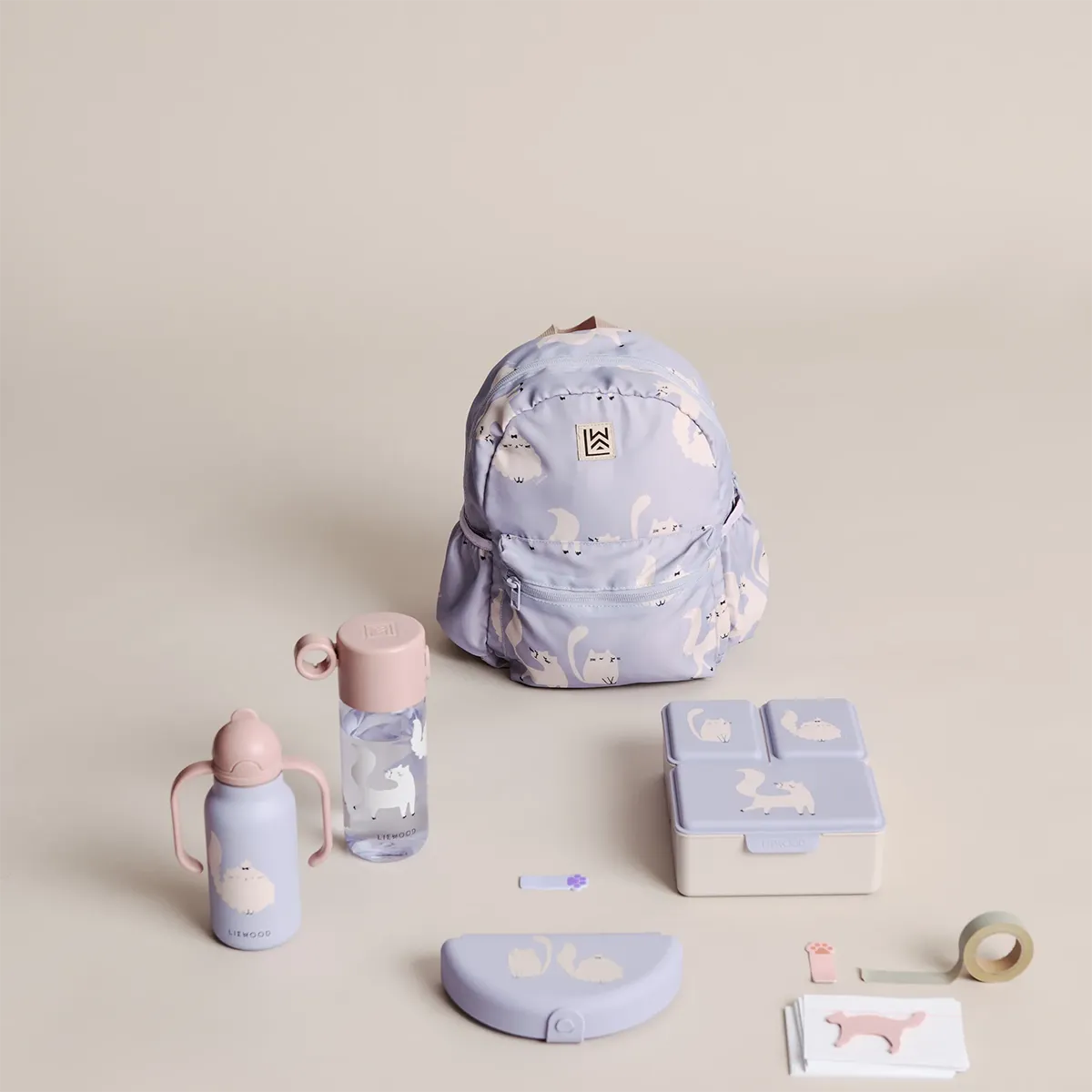 Liewood Driss lunchlåda Cat / Warm lilac