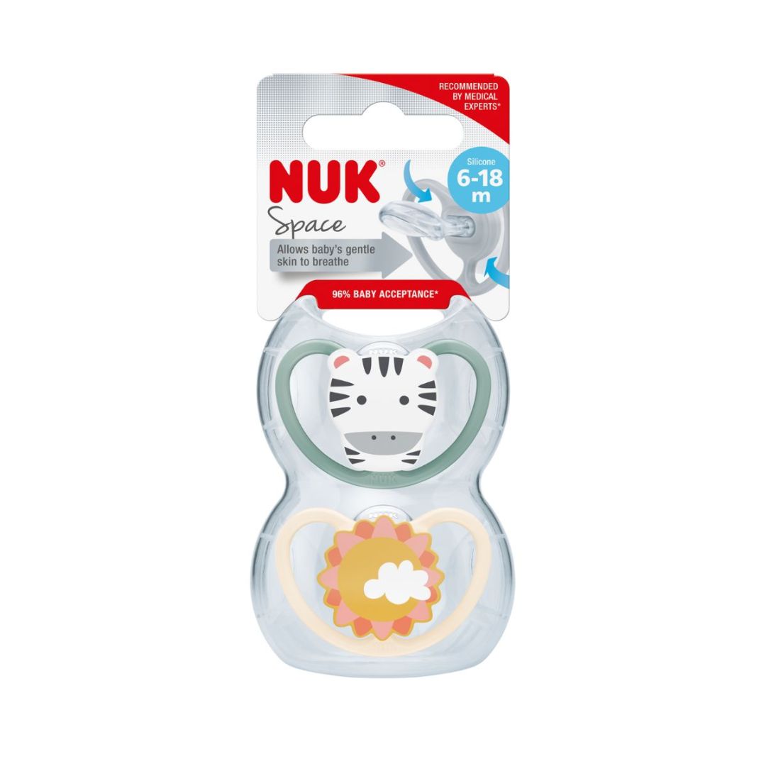 NUK napp 6-18m Space Zebra