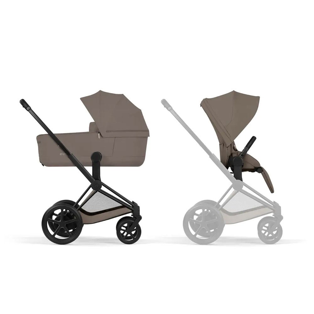 Cybex ePriam Barnvagn Matt Black/Coconut Brown