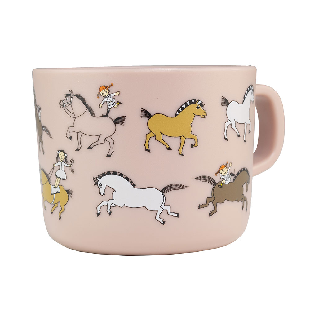 Rätt Start Pippi Cirkus Mugg med handtag rosa