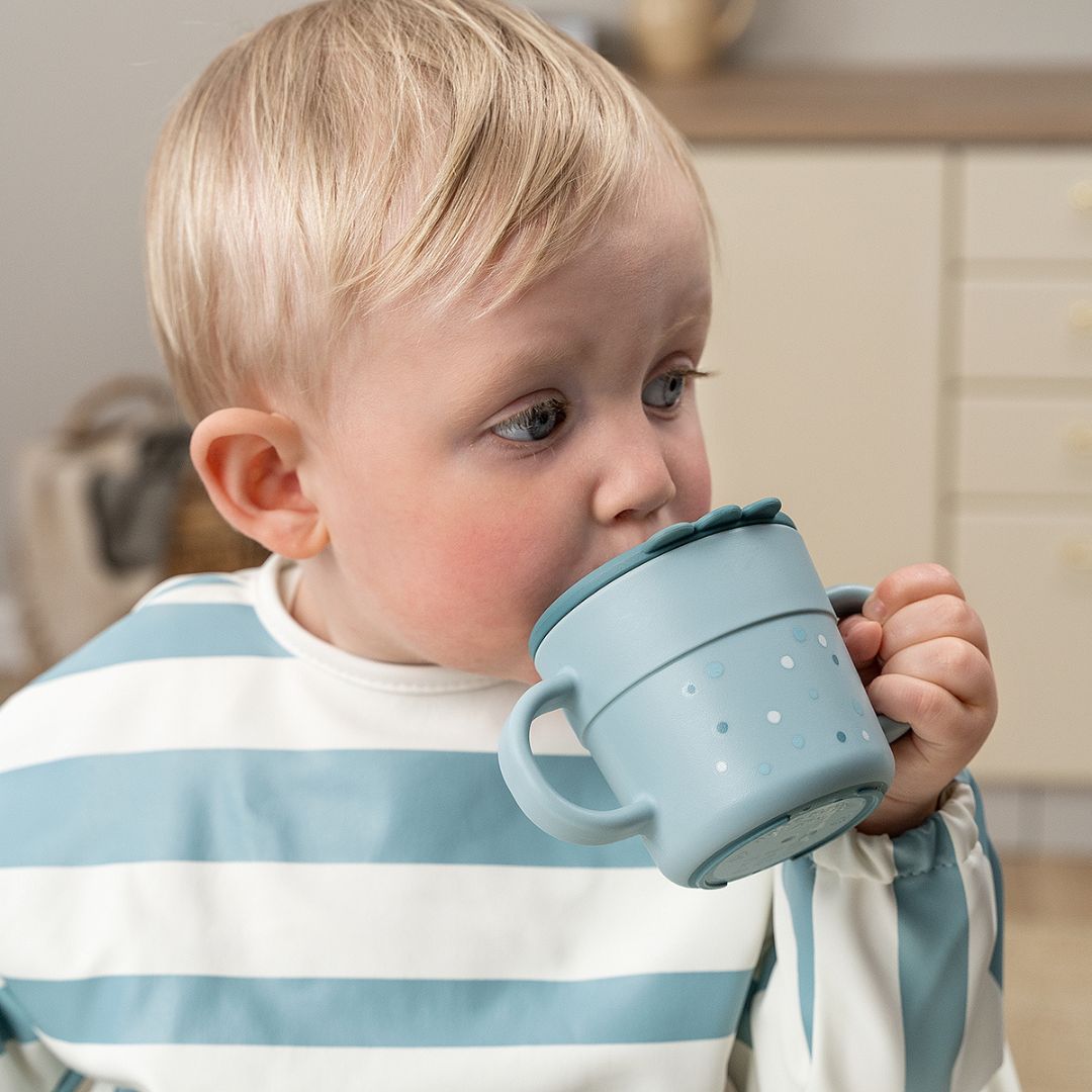 Done by Deer Foodie spout cup Happy dots Blue