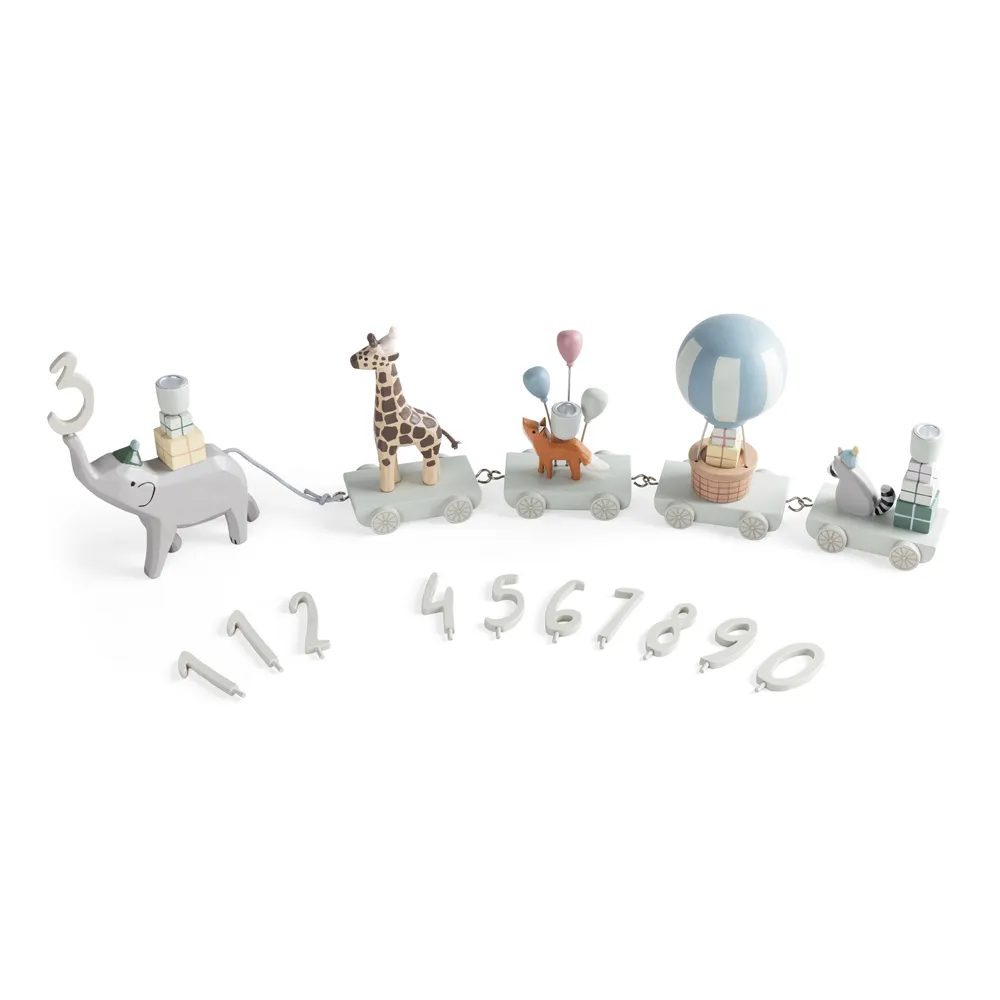 Sebra födelsedagståg i trä