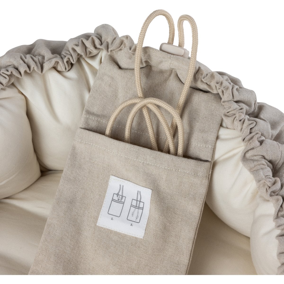 Sebra Babynest 3-i-1 med huv morning beige melange
