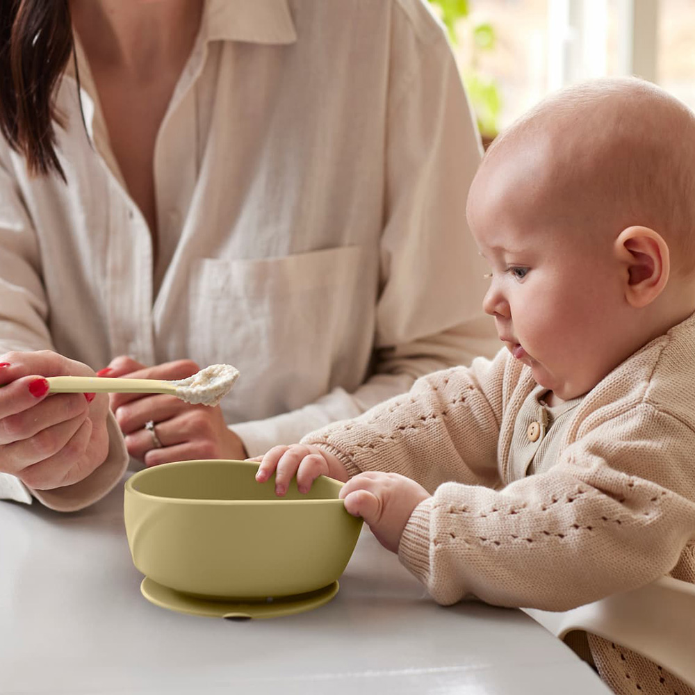 Everyday Baby silikonskål med sugkopp Soft Yellow