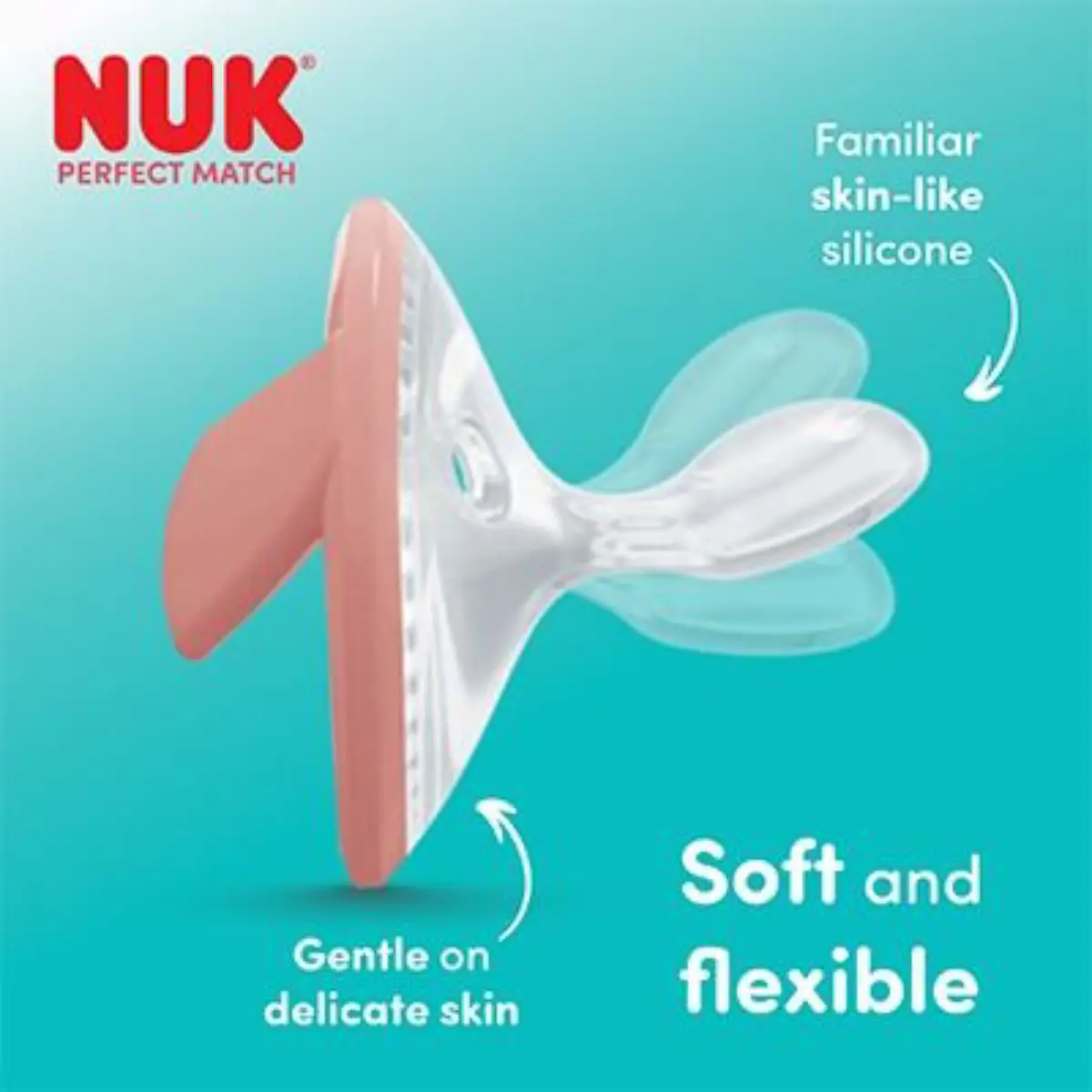 NUK perfect match napp beige/red, stl 1 0-6 mån