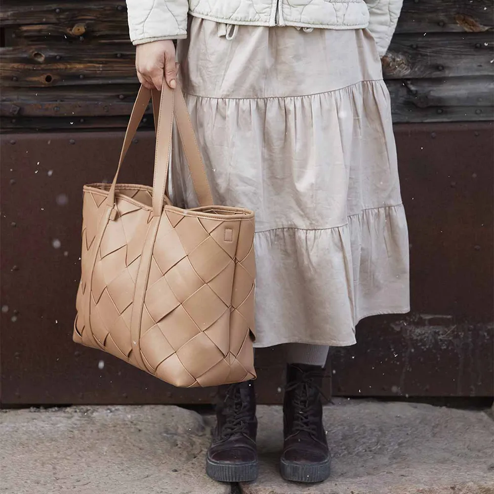 Elodie Details Skötväska Braided Leather  Caramel Brown