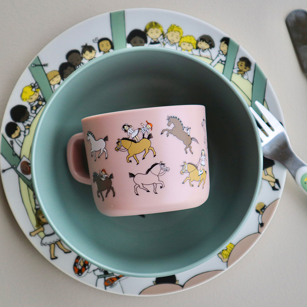 Rätt Start Pippi Cirkus Mugg med handtag rosa