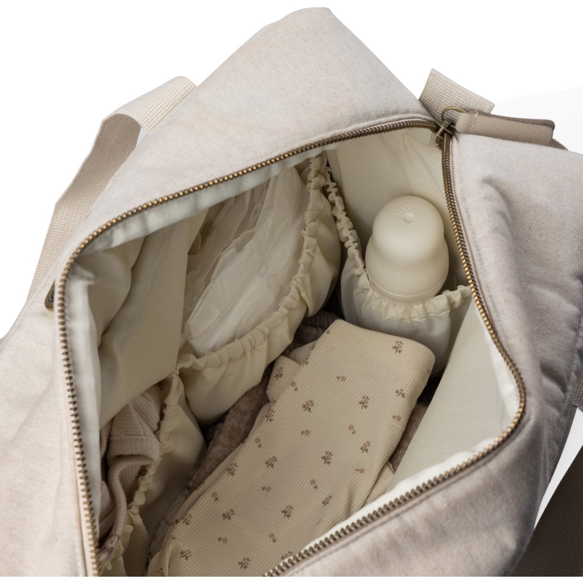 Sebra On-the-go skötväska morning beige melange