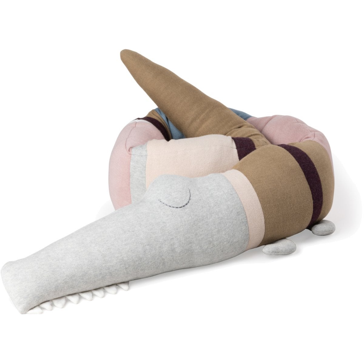 Sebra stickad kudde Sleepy Croc, Powder Rose mix
