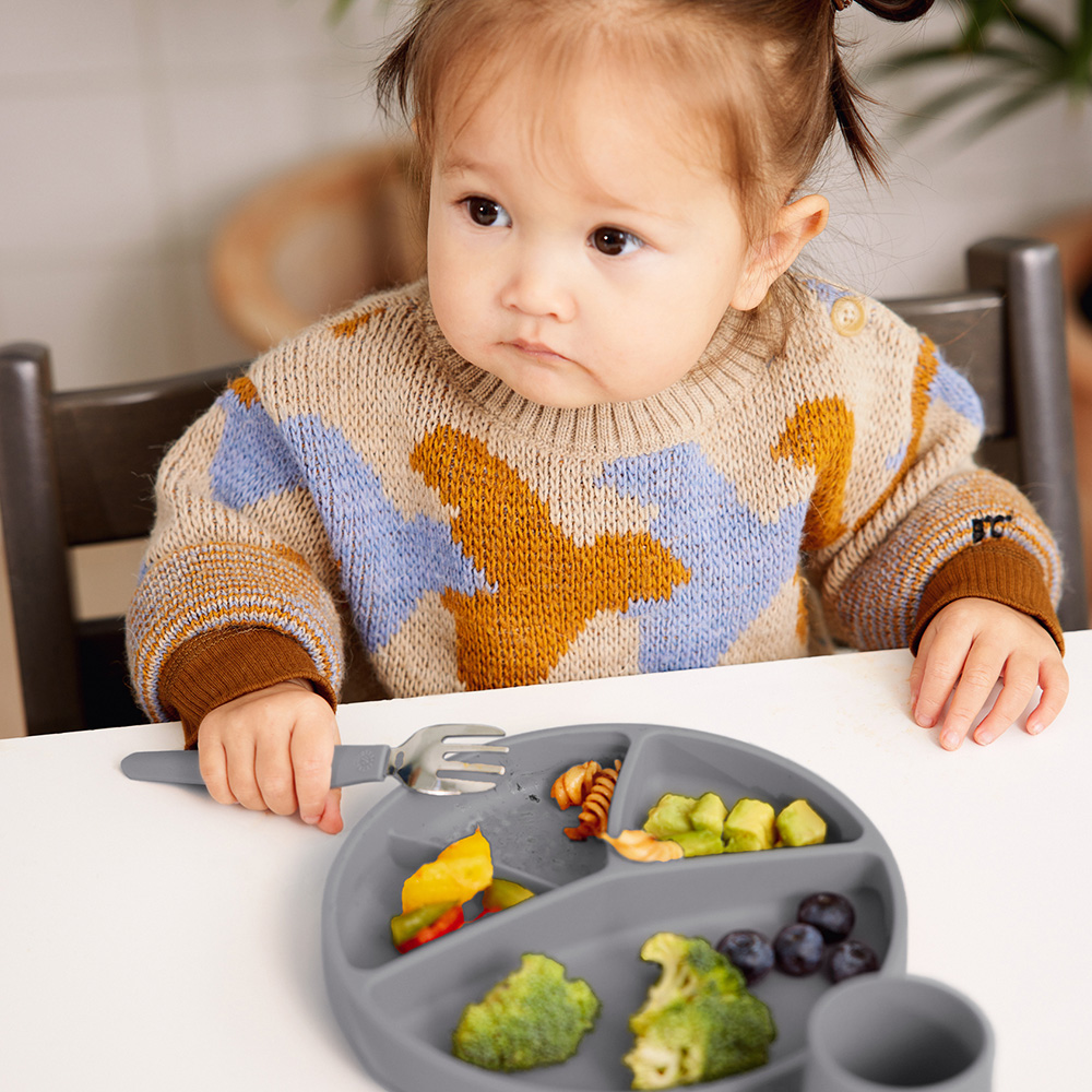 Everyday Baby Silikontallrik med sugkopp Quiet Grey