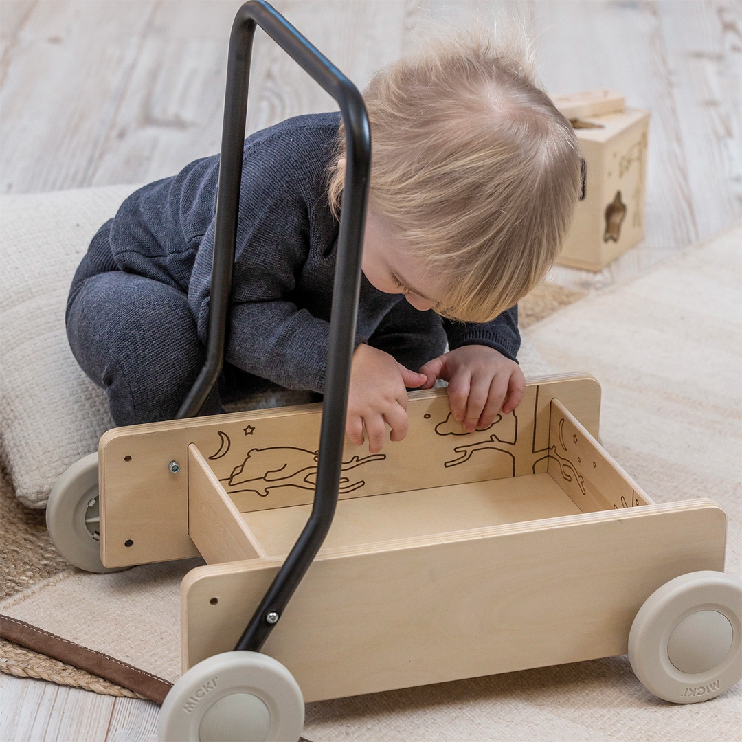 Micki Lära gå vagn Premium Trä