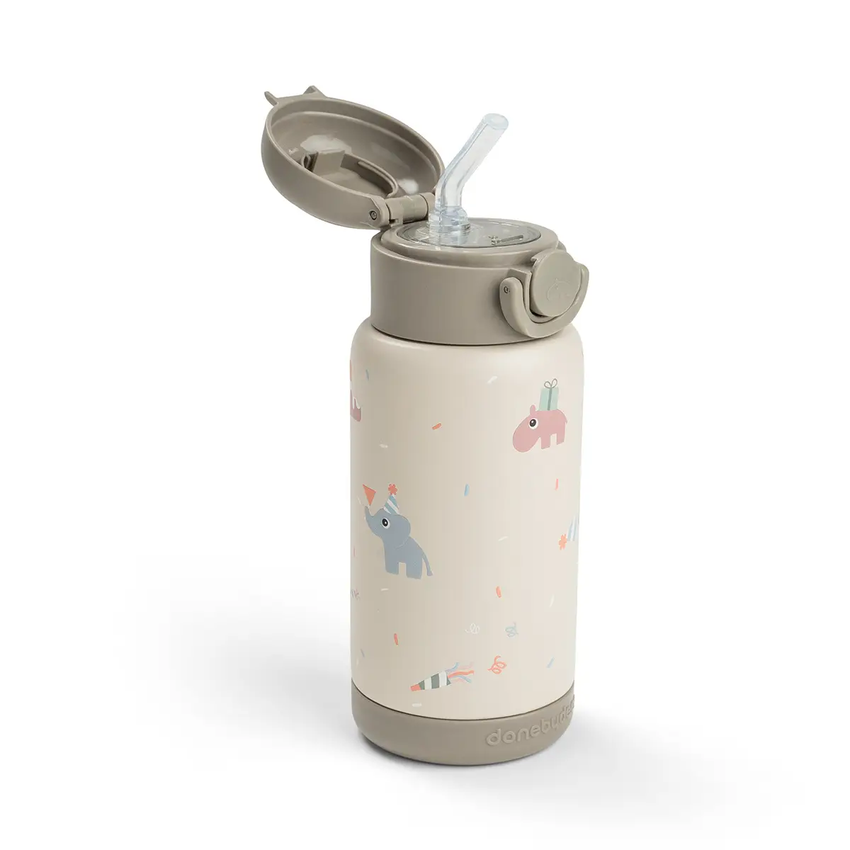 Done by Deer termosflaska med sugrör celebration sand 340 ml
