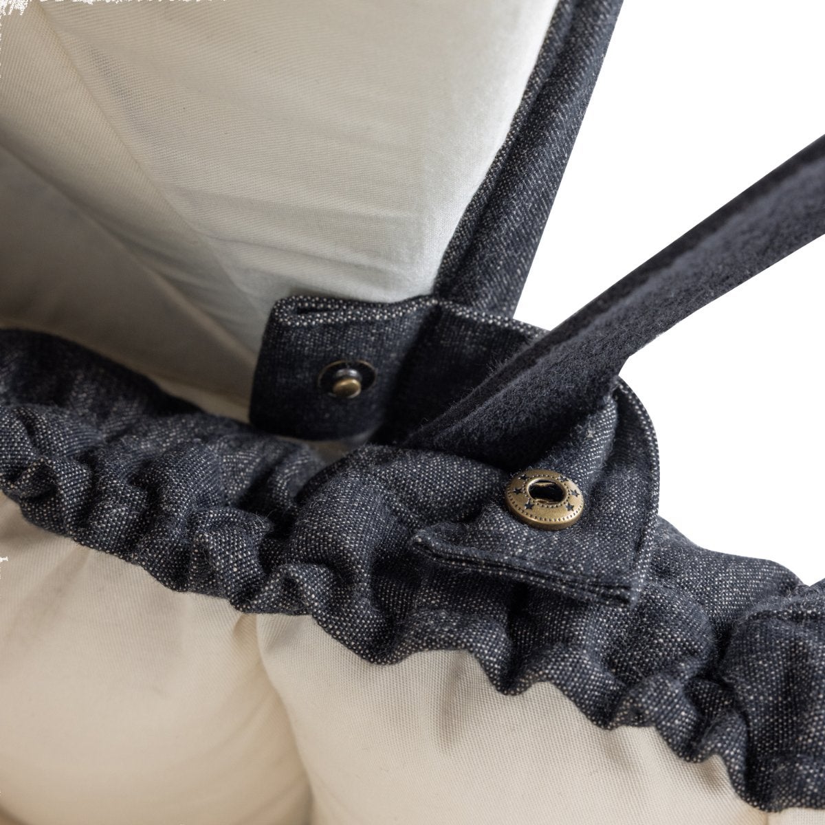 Sebra Babynest 3-i-1 med huv dark grey melange