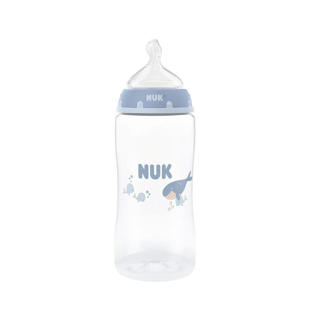 NUK first choice bottle 300 ml, whale 3 mån+