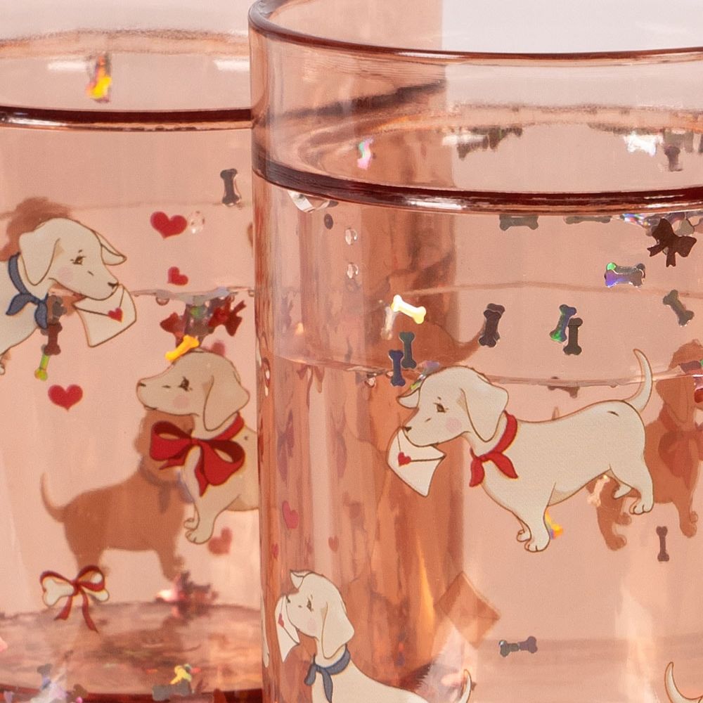 Konges Slöjd 2 Pack Glitter Cups Woof Letter Rose-One Size