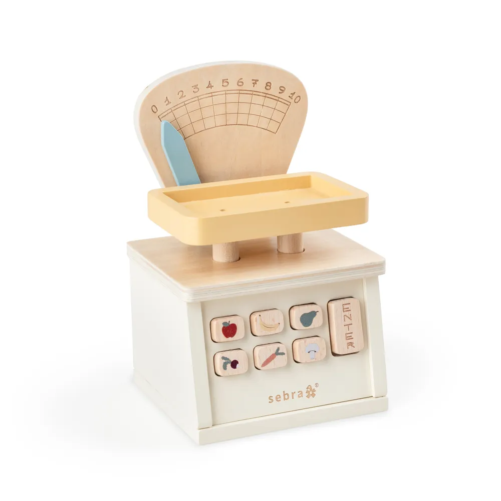 Sebra butiksvåg i trä